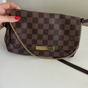 Louis Vuitton Damier Ebene Favorite MM- red lining